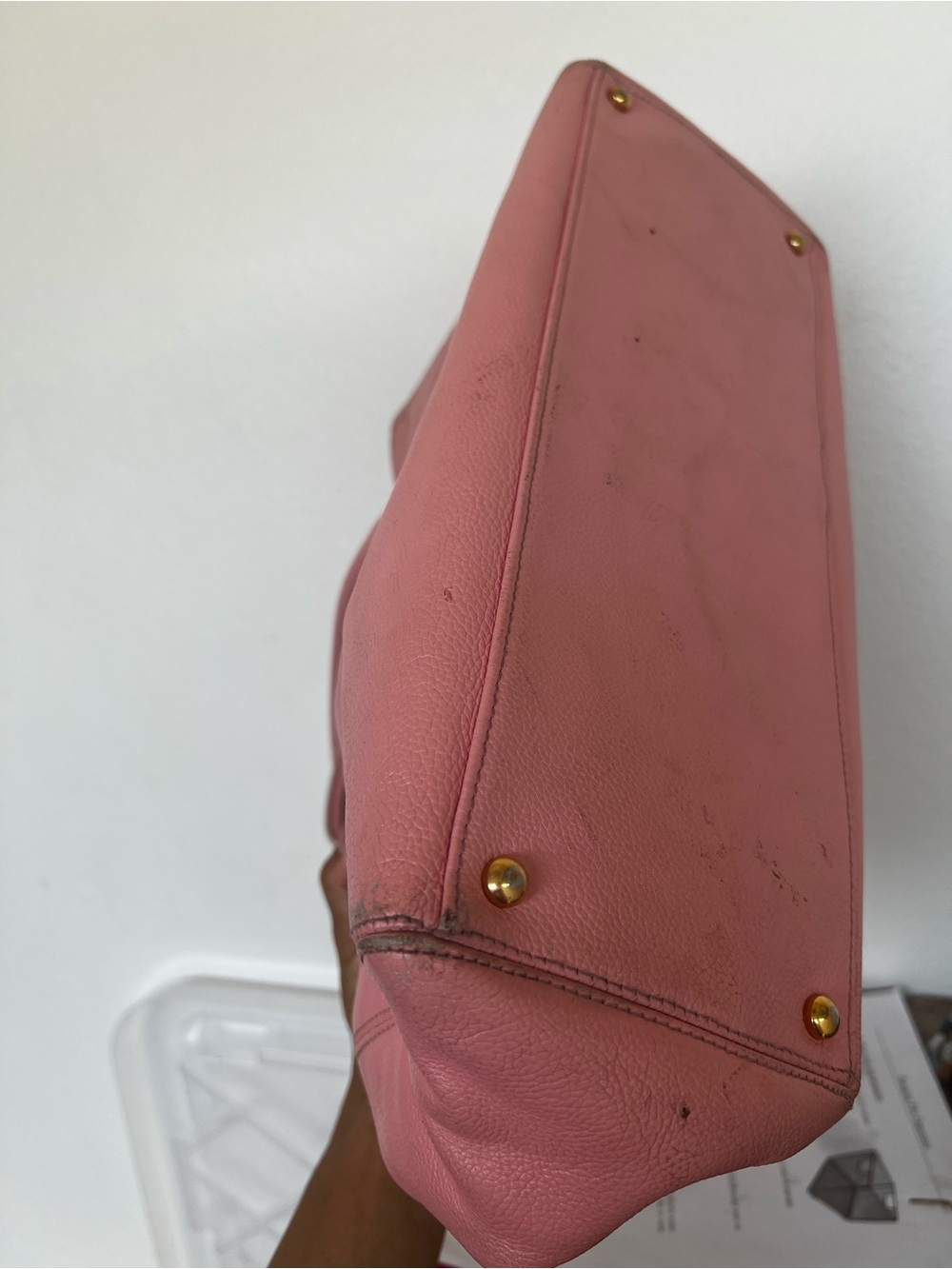 Vintage CHANEL Pink Leather Double-Handle Tote with 24k plated Gold CC Logo - Picture 9 of 16